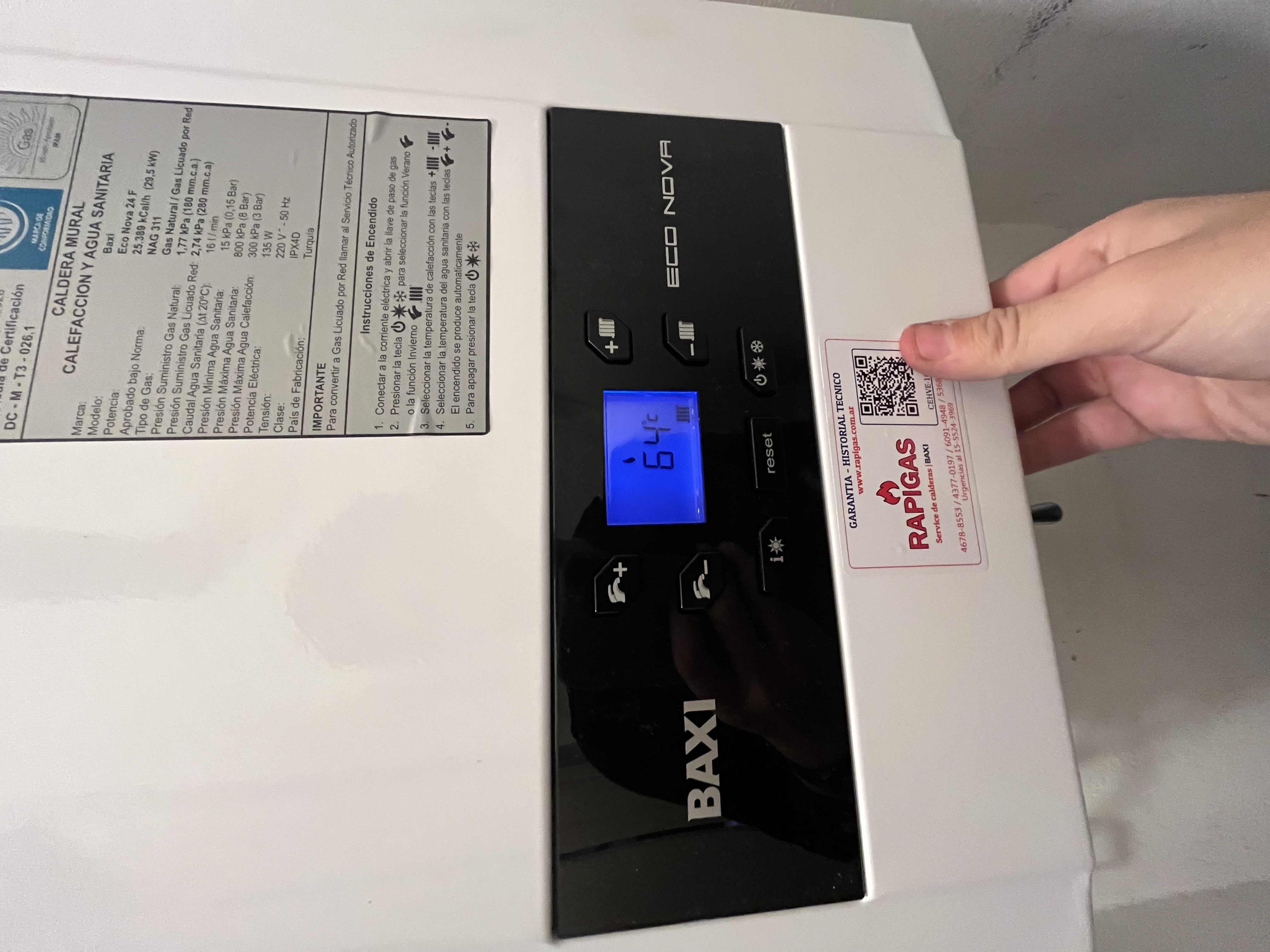 Caldera mural a gas Baxi Eco Nova 24 F Dual (doble servicio) - imagen 6